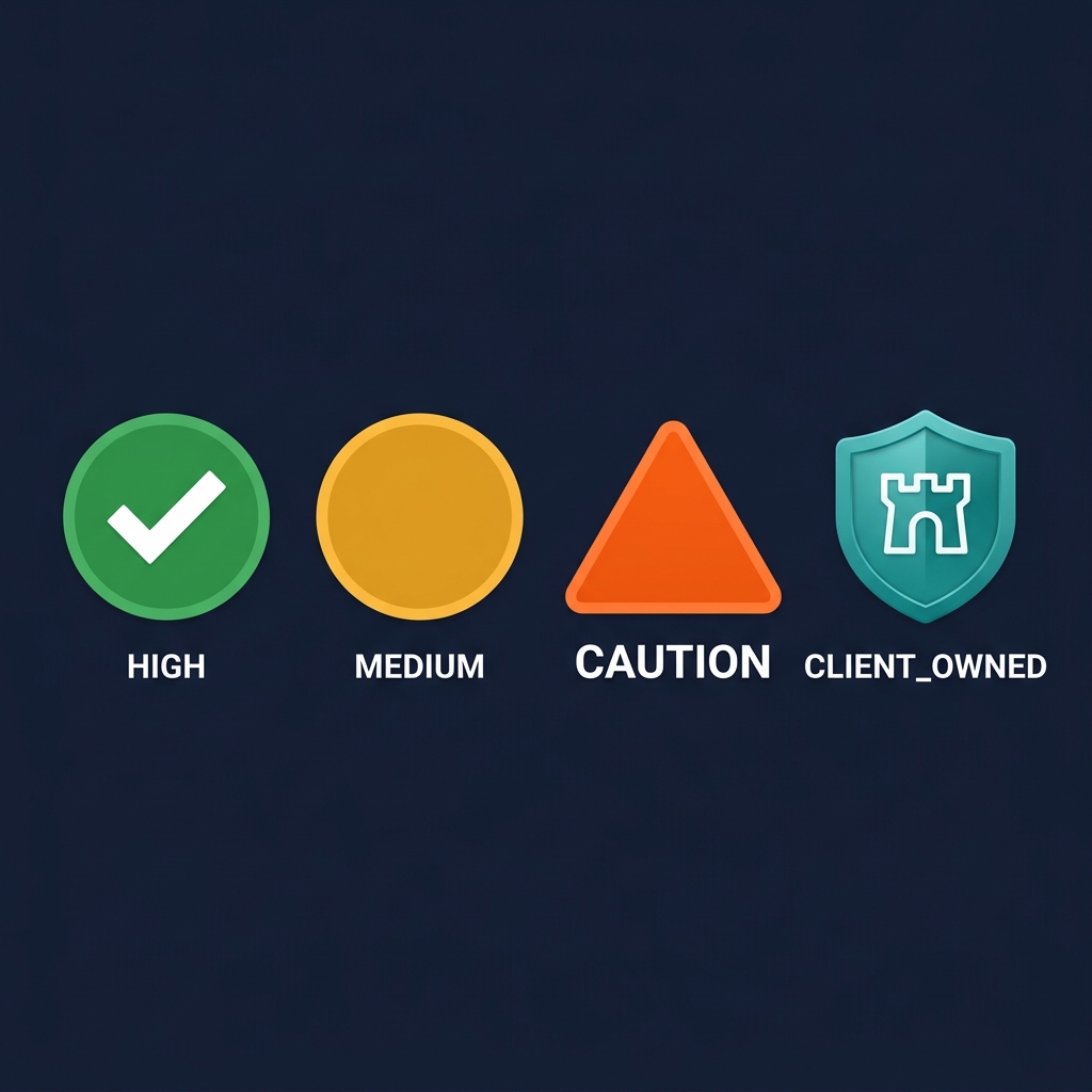 Confidence Badges Turn Assumptions into Conversations - Infoscend Knowledge Centre essay illustration